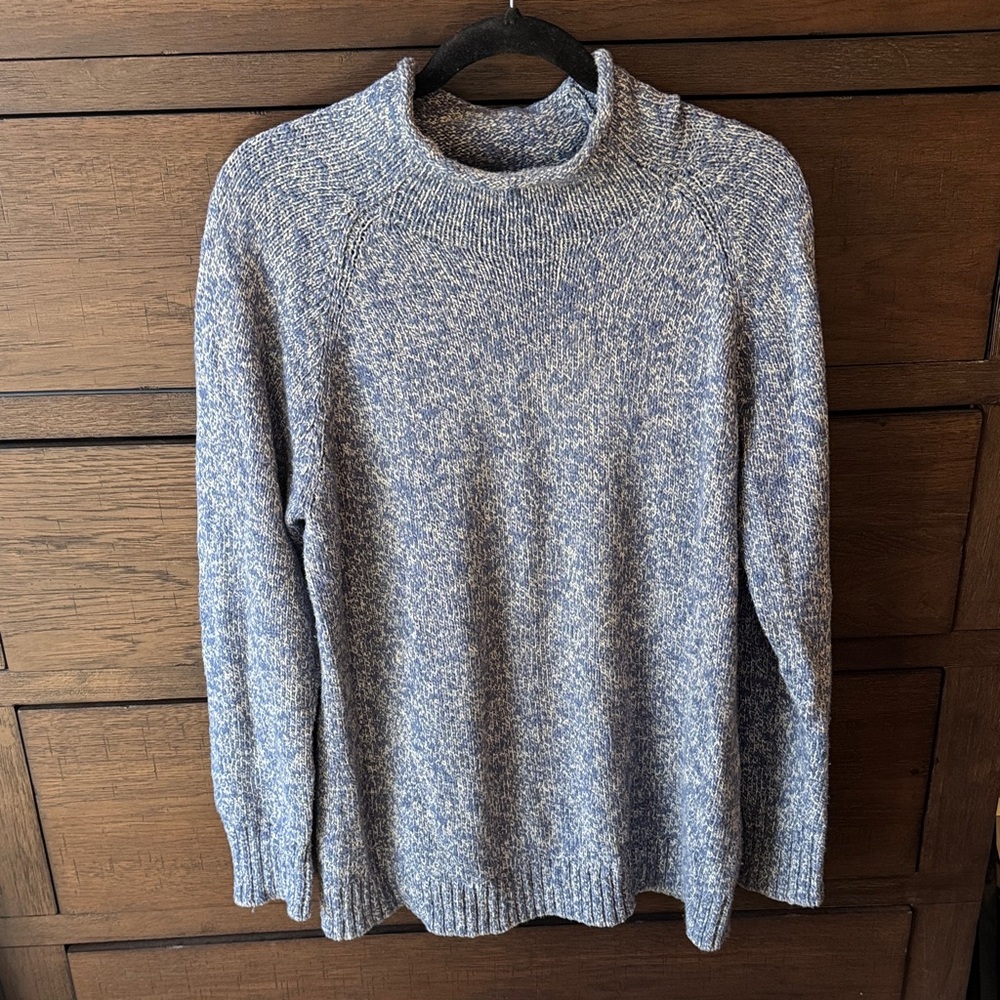 LL Bean woman’s mock neck Blue Sweater